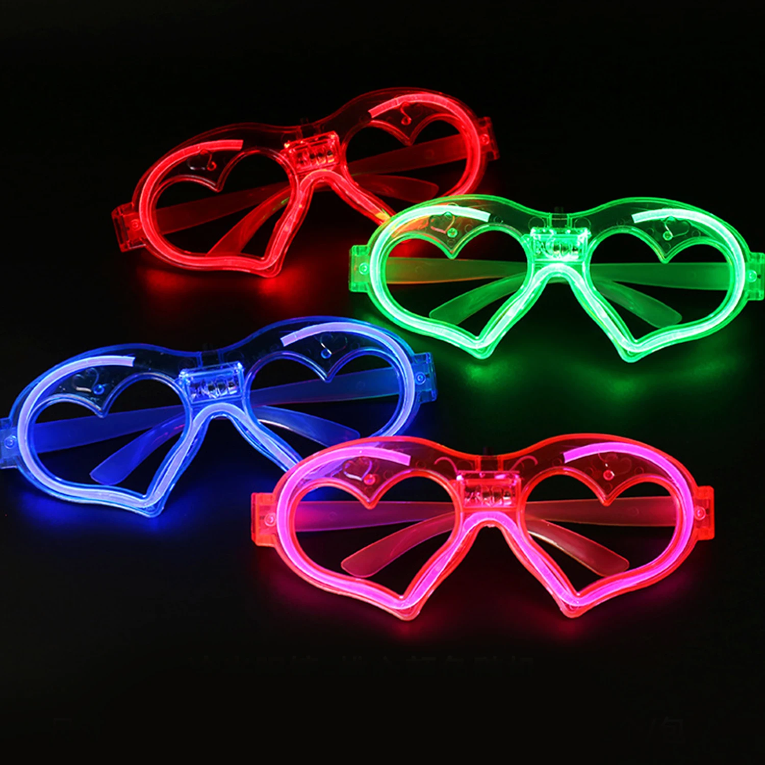 

Fashion Heart Shape Decorative Glasses Party Decoration Neon Light LED Sunglasses For Nightclub DJ Dance Music Festival