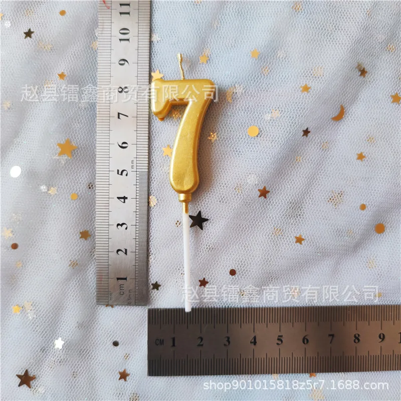 0-9 Digital Cake Topper Number Wedding Cakes Dessert Decor Party Supplies Accessories Golden Birthday Candles