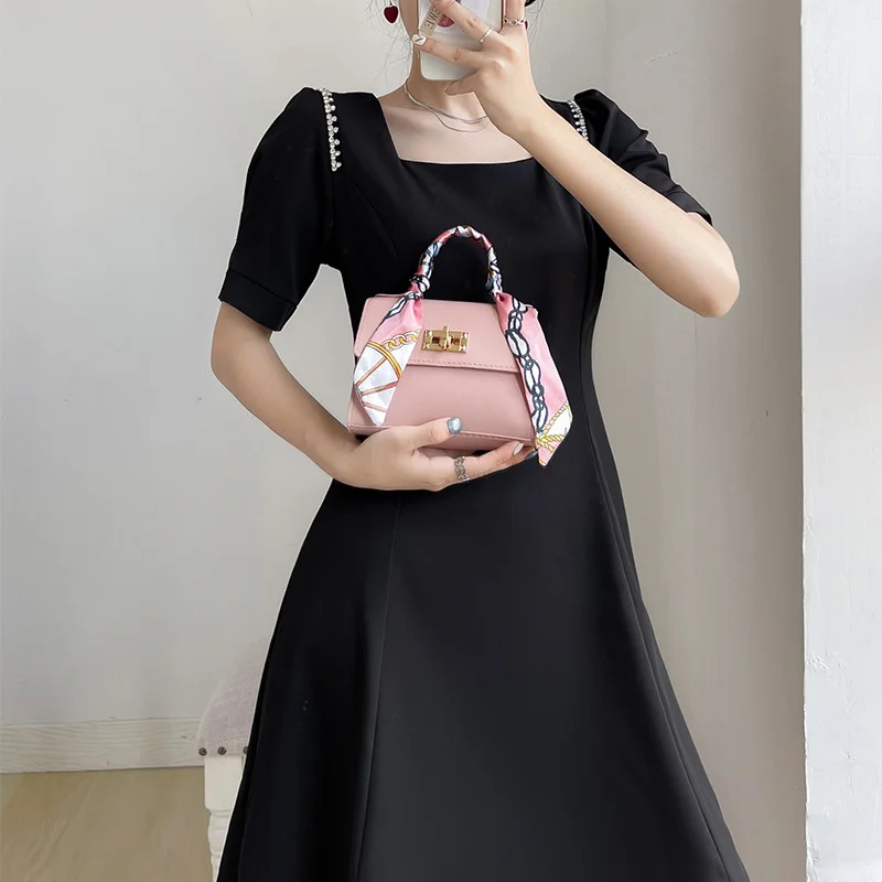 New Fashion High Quality Women's Bag Versatile Women's Handbag Silk Scarf  Pendant Messenger Bag Shoulder Bags Small Square Bags - AliExpress