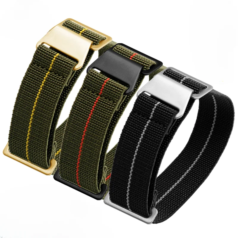 Durable Elastic Nylon Watch Strap - French Parachute Style