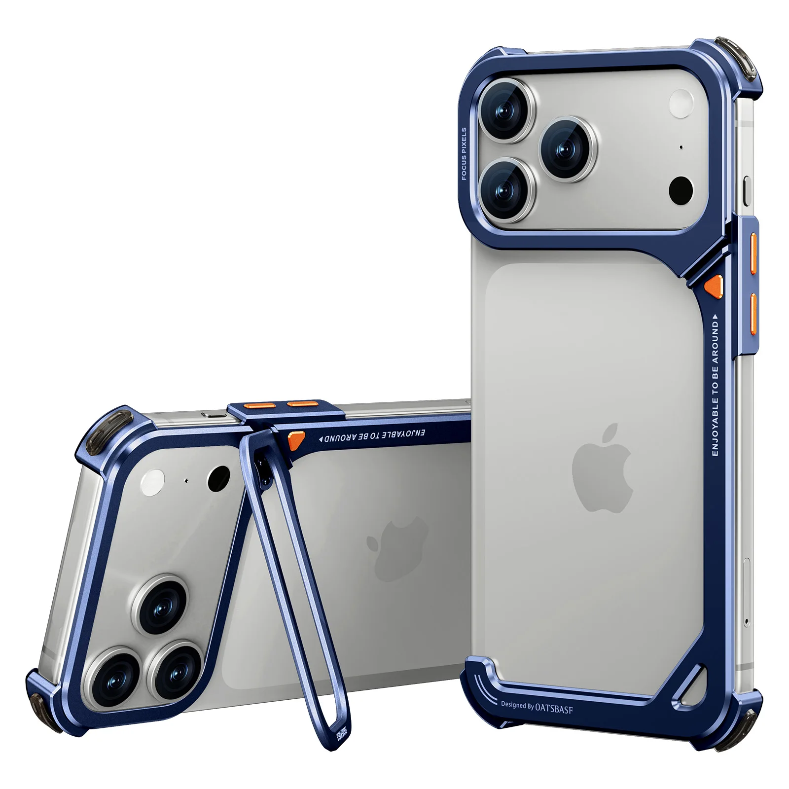 Eary 9 Shape für iPhone 17 Pro Max Bumper Case mit Ständer, schlankes Aluminium-Gehäuse für MagSafe, rahmenloser Metall-Stoßschutz – Detail 4