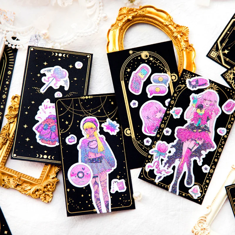 12pcs/lot Memo Pads Material Paper Sparkling Star Junk Journal Scrapbooking paper Cards Background Decoration Paper stationery 4