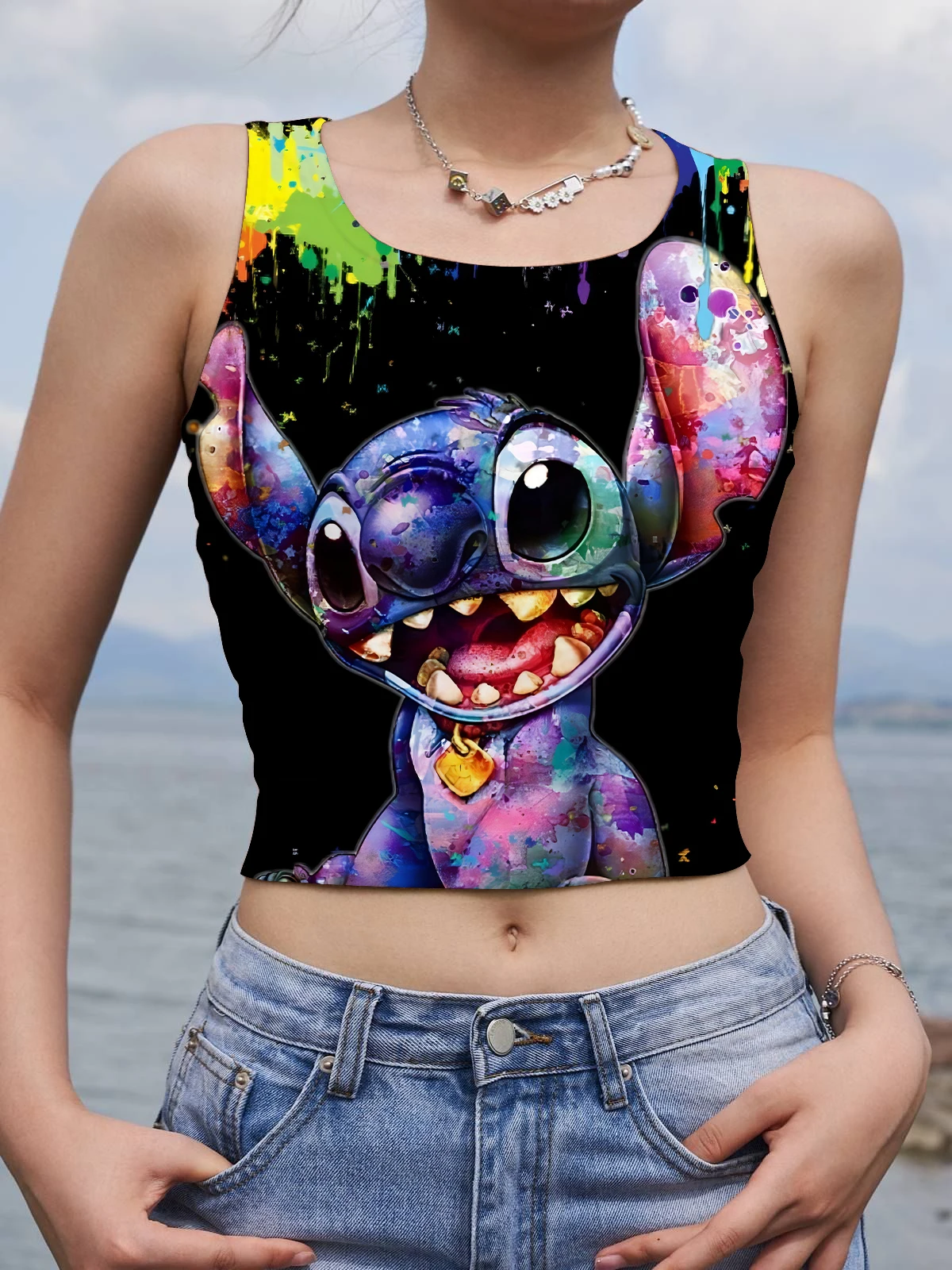 Sexy Women's Clothing Free Shipping Clearance Beach Top Stitch Woman  Clothes Disney Y2k Sleeveless Crop Fashion Tank Cool Corset - AliExpress