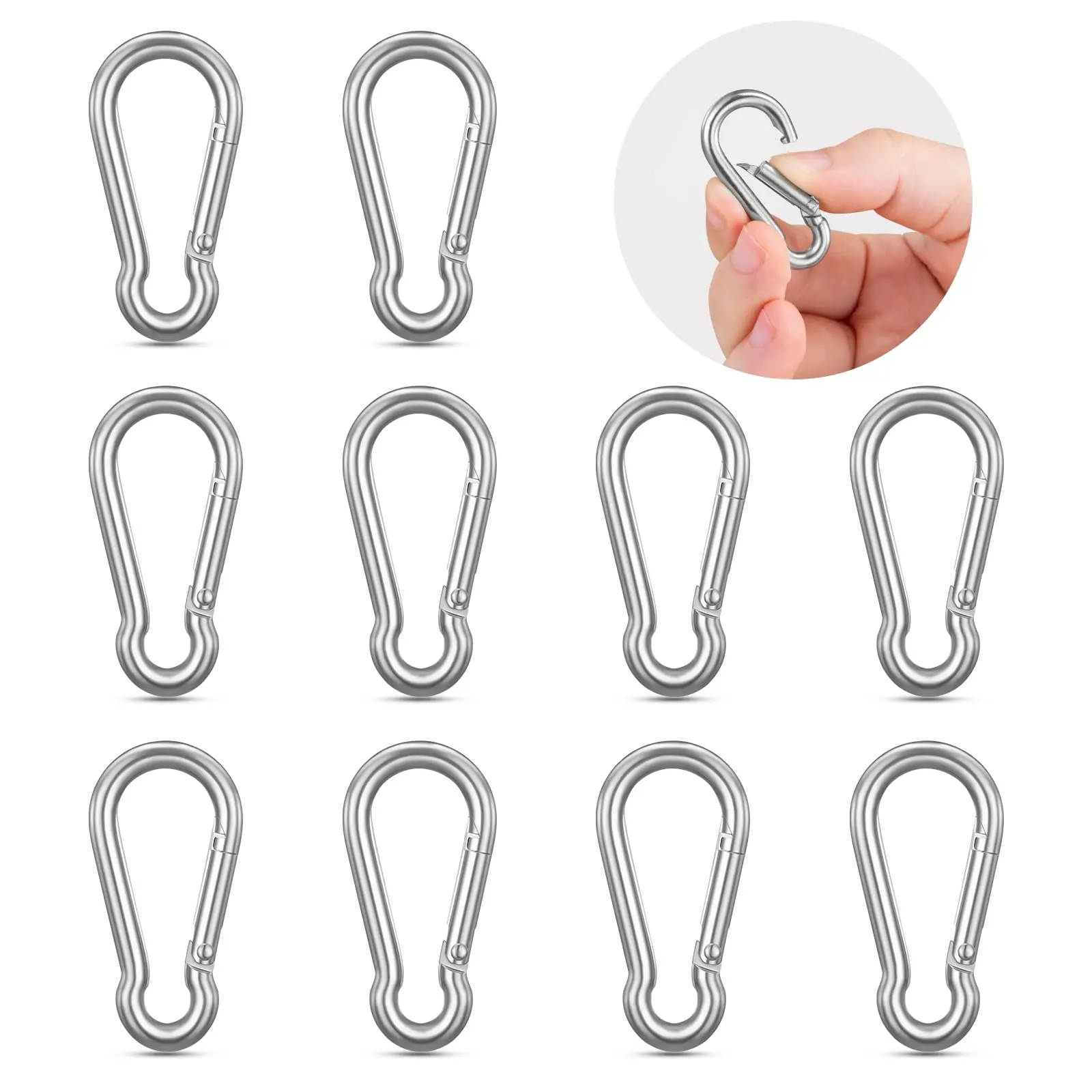 10PCS Stainless Steel Carabiners Clips 1.57 Inch Small Caribeaner Spring  Snap Hooks Heavy Duty Keychain Clip Qick Link for Keys - AliExpress