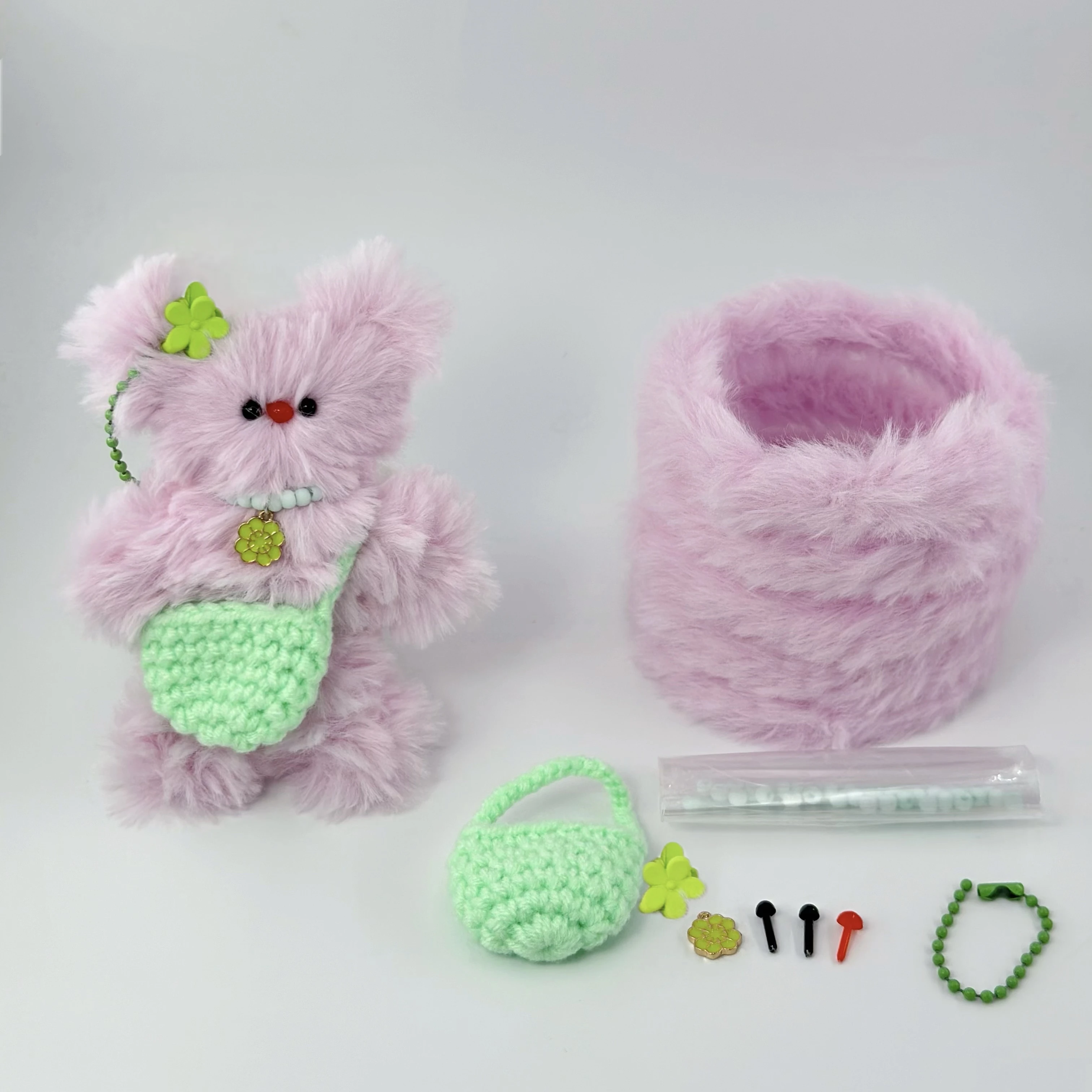 Kawaii Plush Iron Wire Strip DIY Pendant Material Pack Soft Wool Twist Stick Rod Felt Strip Handmade Crafts Gift Accessories