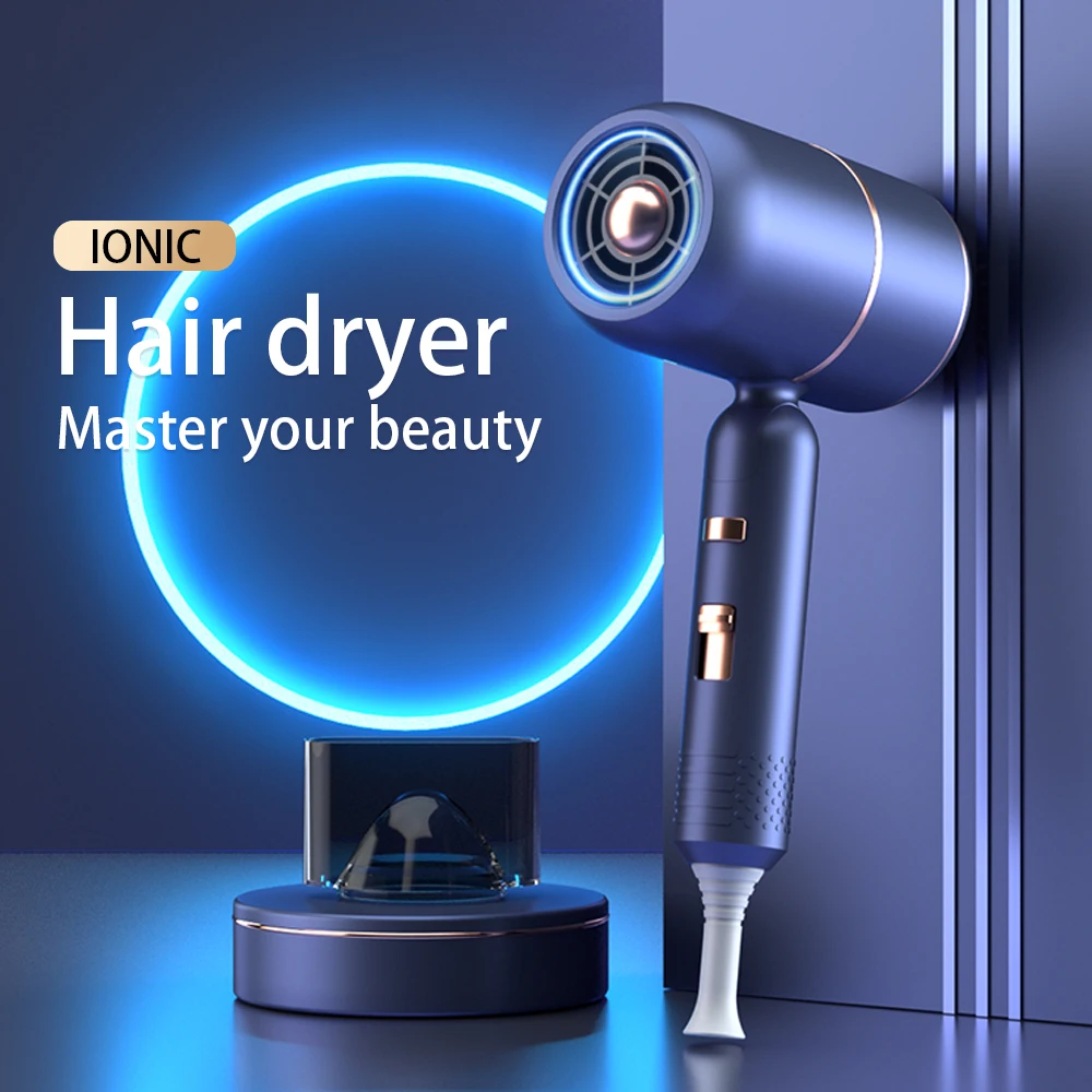 Hair Dryer with Diffuser Ionic Blow Dryer Professional Portable Hair Dryers Accessories for Women Curly Purple Home Appliance