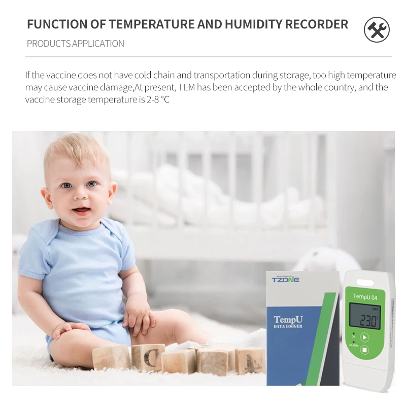 USB-Temperatur-Datenlogger-Thermometer, automatischer Export zu CVS und PDF, 32.000 Punkte Kapazität, Datenrekorder für den Kaltkettentransport im Labor – Detail 9
