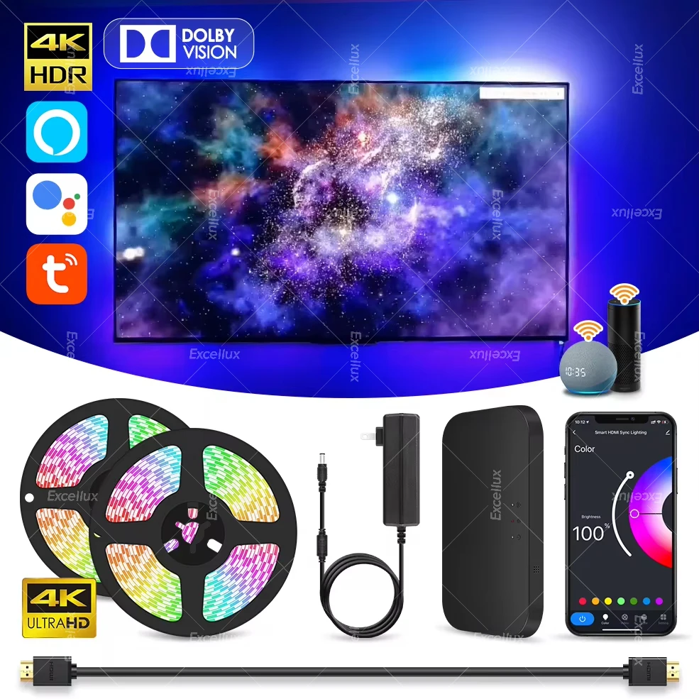 LED TV Hintergrundbeleuchtung Für 27 Zoll Monitor – RGBIC, Synchron Mit Bildschirmfarbe & Musik