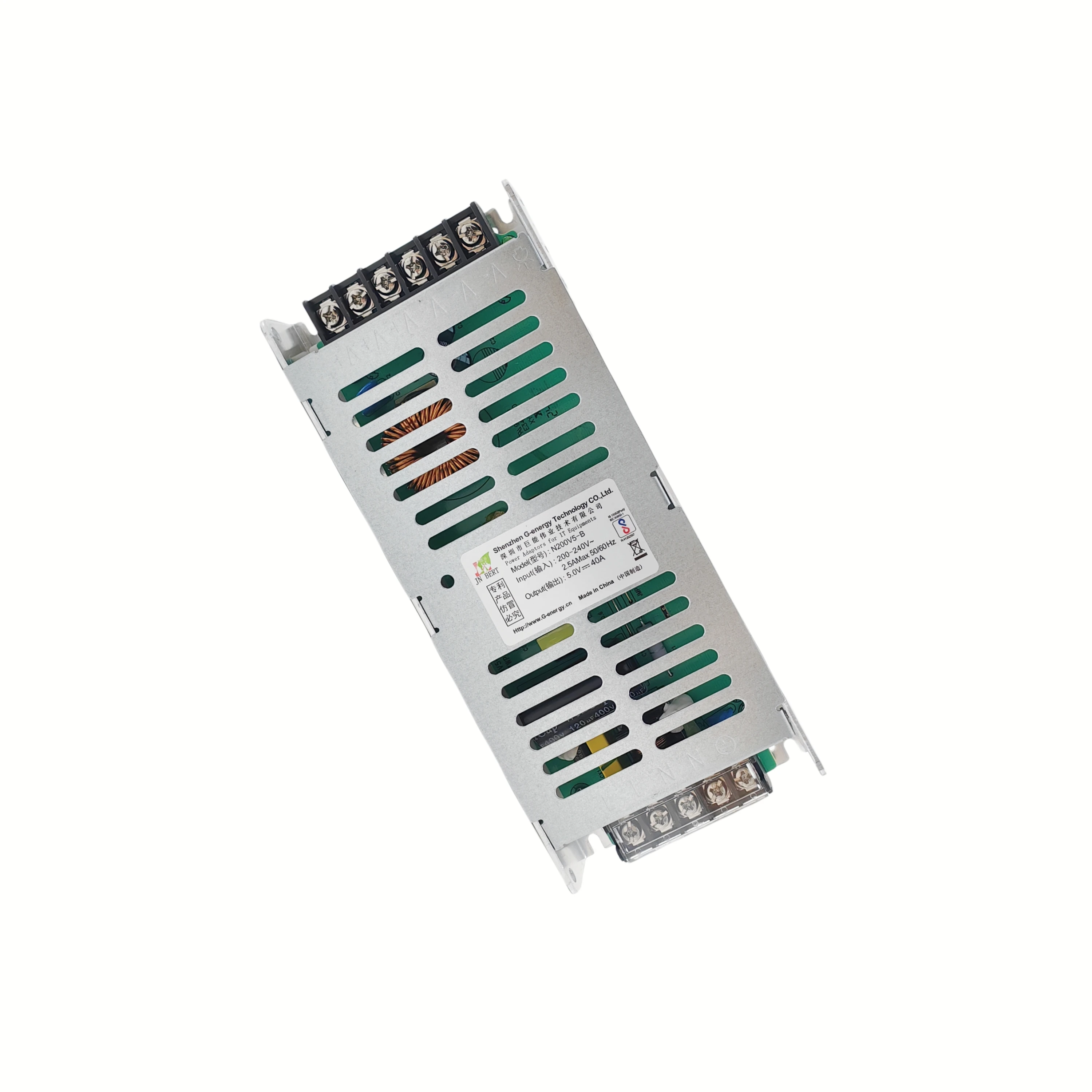 G-energy N200V5-B Slim 5V 40A 200W LED Power Supply For LED Screen Power Switch