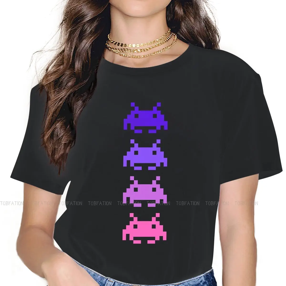 Maglietta Artistica Per Le Donne Space Maners Game Tops Fashion Ladies T Shirt Cotton Summer Loose