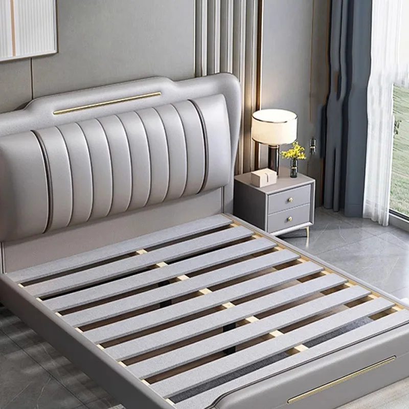 Single Hotel Beds Double Bedroom Queen Wooden Frame Beauty Floor Upholstered Modern Literas Multifuncional Living Room Furniture
