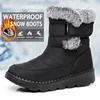 Winter Thick Bottom Fleece Lined Snow Boots Men Women Cotton Boots Heightening Home Shoes round Toe Low Heel Solid Color