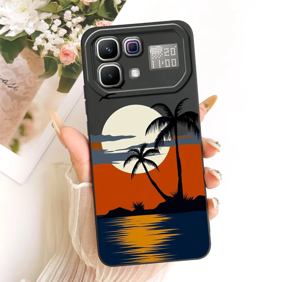 Fashion Dusk Beach Painting Soft Silicone Phone Case with Bumpers