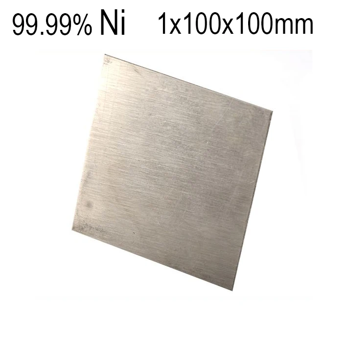 

1cs никелевая пластина высокой чистоты 99.99% из чистого никеля 1 мм x 100 мм x 100 мм для никелевого гальванического покрытия