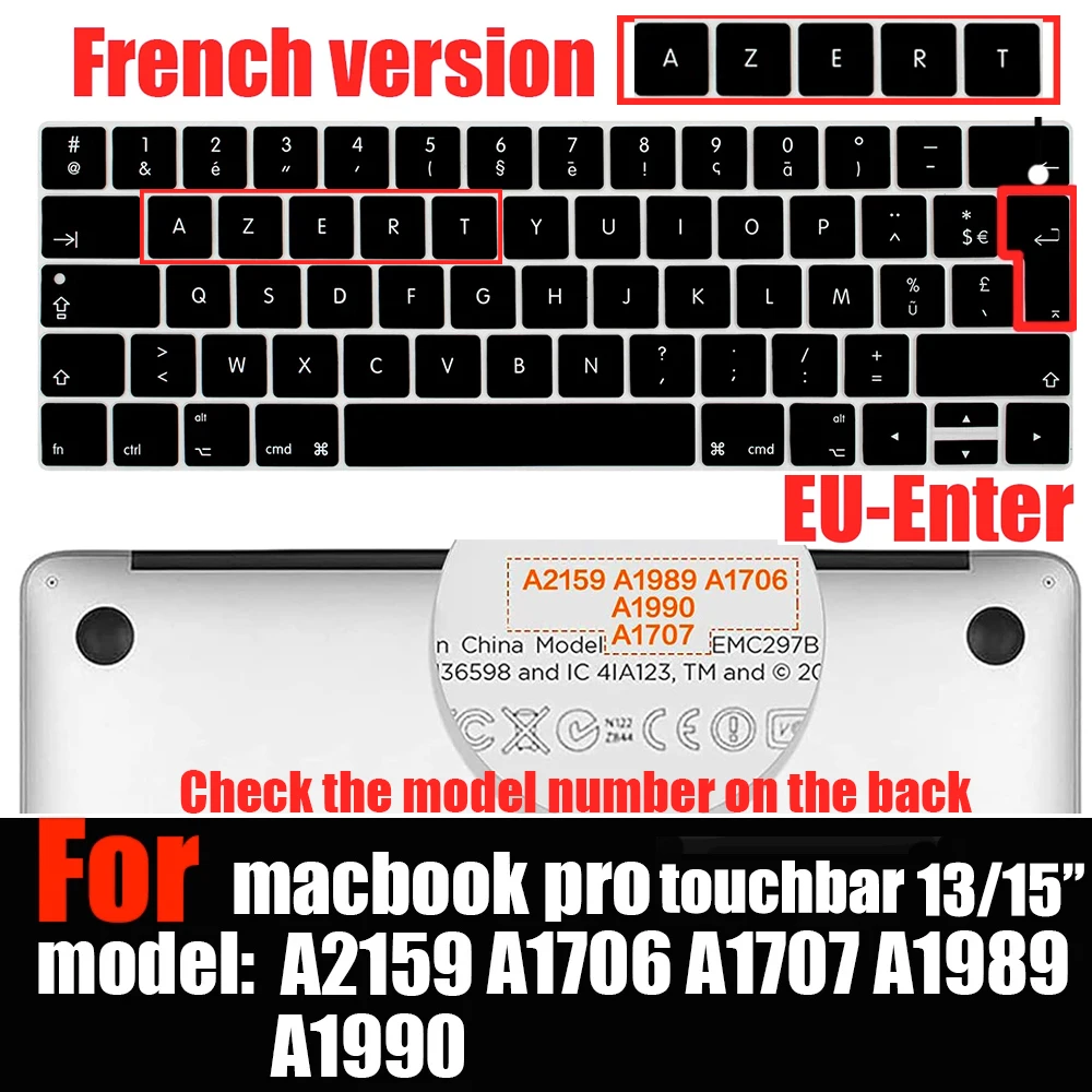 Premium Silicon Keyboard Cover for MacBook Pro Touch Bar - Soft & Durable Protection