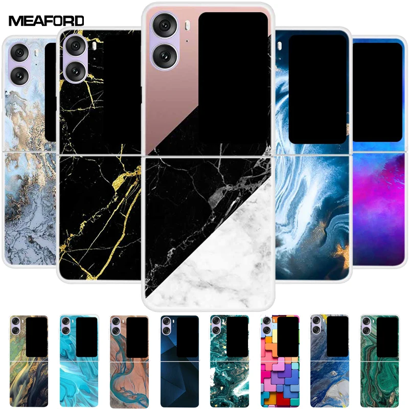 Per Oppo Find N2 Flip Case Marble Clear Hard Tpu Custodie Per Telefono Per Oppo Find N 2 Flip Back Cover 6.8 "Fundas Bumper Coques Etui