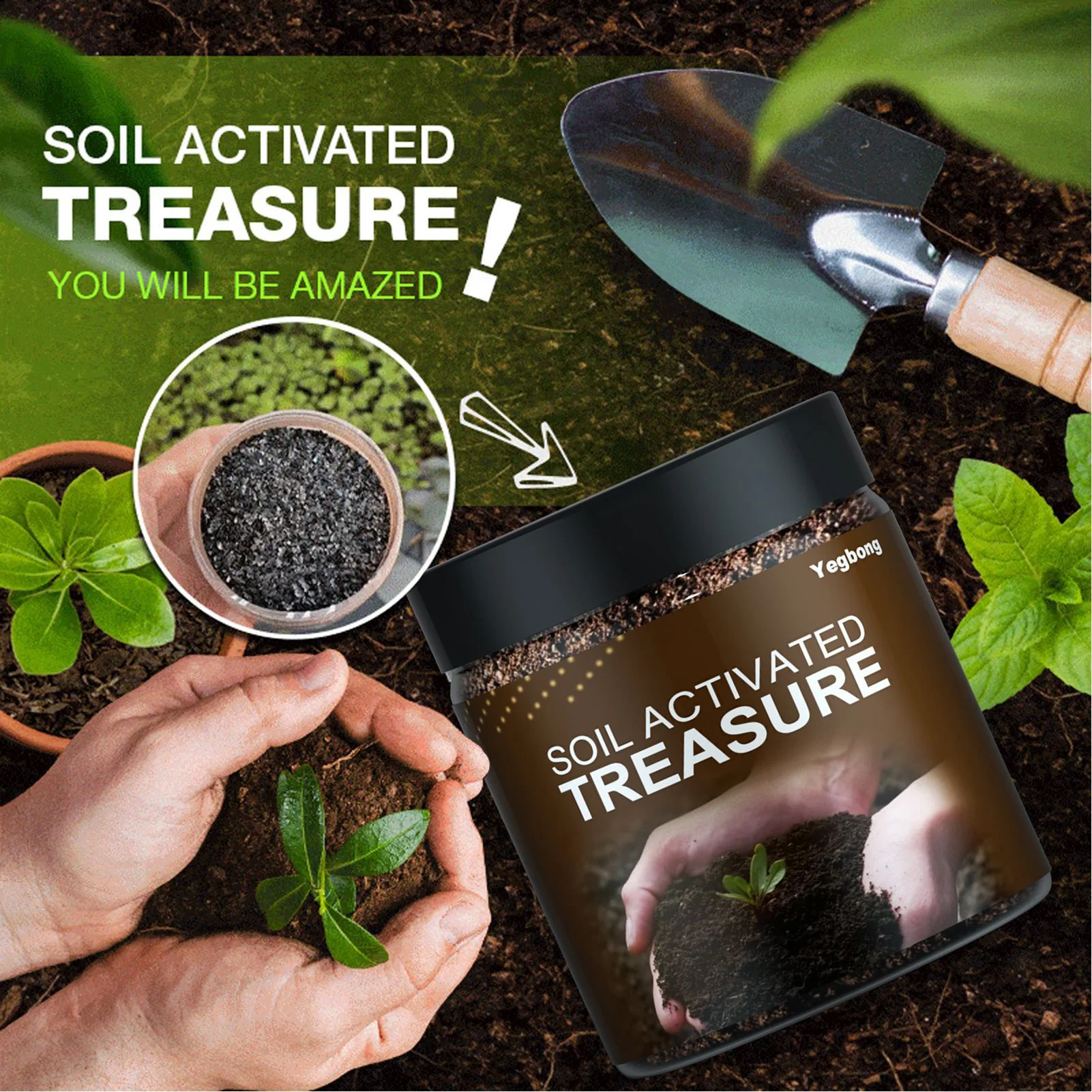 Soil Activated Treasure Organic Potting Soil Fully Loaded With Nutrients Indoor Outdoor For Gardens & Plant 100g/200g