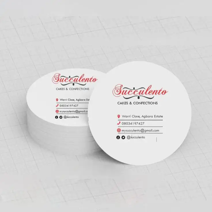 Round Creative Business Card Print Design Postcard Circle Wedding Menu For Dinner Table Baby Shower Bridal Shower