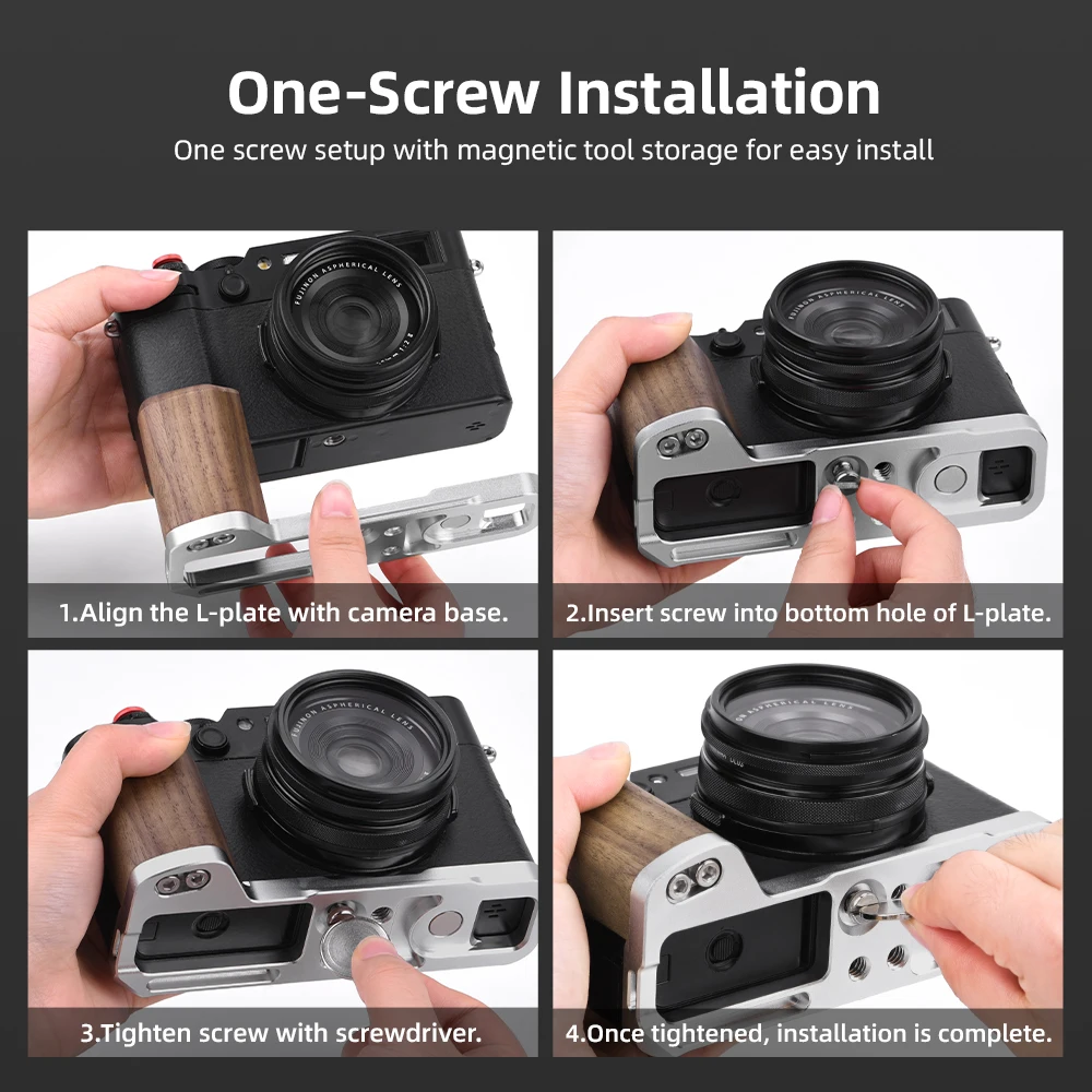 Flymile L-förmiger Handgriff mit Auslöser für Fujifilm X100VI, Zubehör, Kamera, Fotogriff – Detail 11