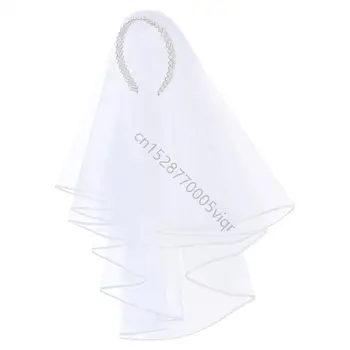 Veli da sposa traspiranti Fascia per capelli Perle intricate Dettagli Accessorio da sposa AXYD