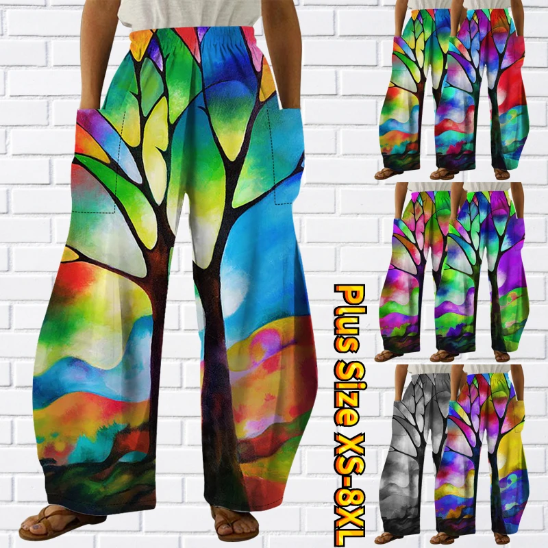 

2023 Colorful New Design Printed Sweatpants Fashion Casual Trouser Women New Design Printing Yoga Pants Pocket Pants XS-8XL