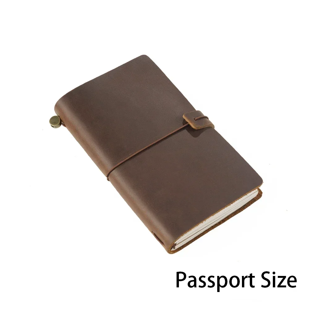 

Genuine Leather Journal Travel Notebook Retro Cowhide Diary Passport Size Mini TN Travel Cover Journal Sketchbook Planner Book