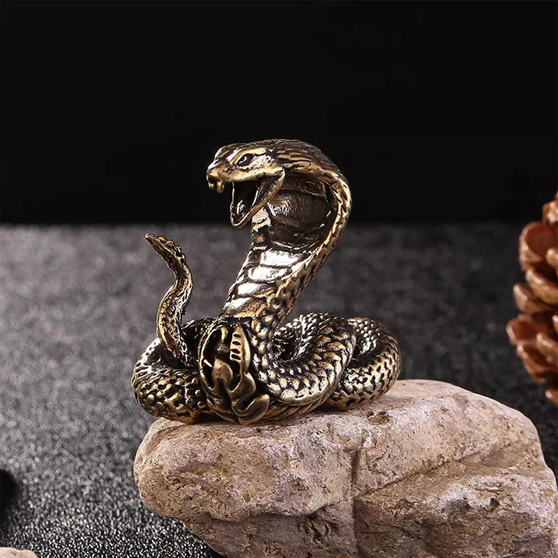 Copper Brass Mini Snake Antique Bronze Decor Figurines For Interior Decoration Desktop Ornament Pure Copper Miniatures Statue miniature figurines simulation snake figurine