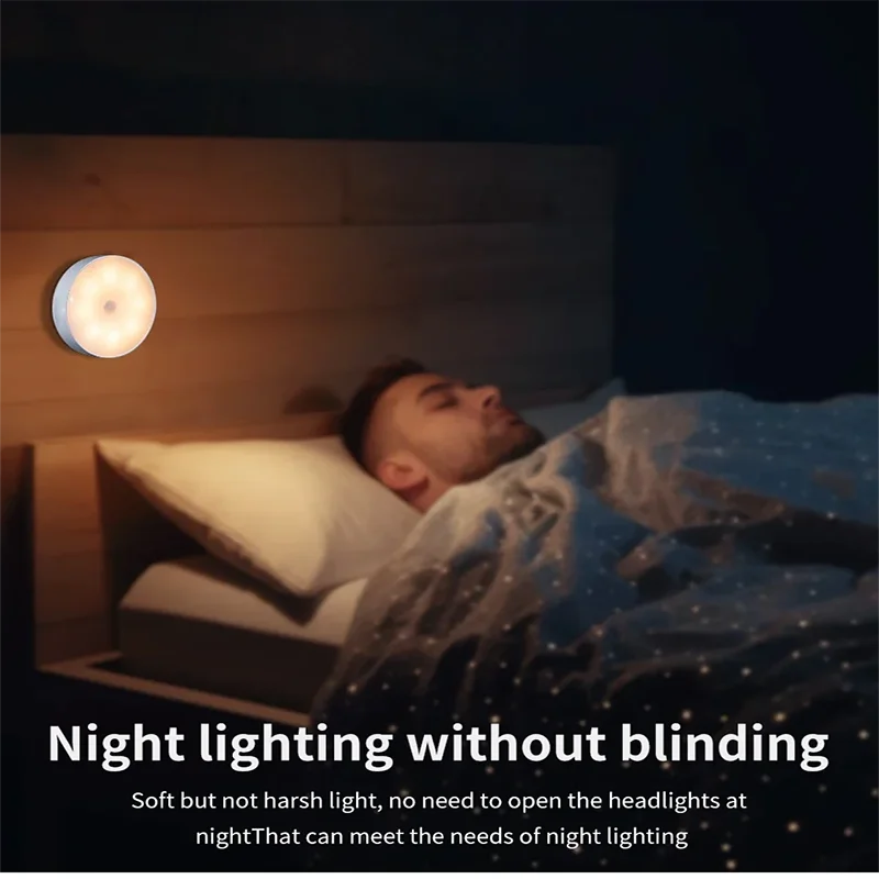 LED Night Light BANDIAN Smart Human Body Sensor Emergency Automatic Lighting USB Charging Wireless Magentic Suction