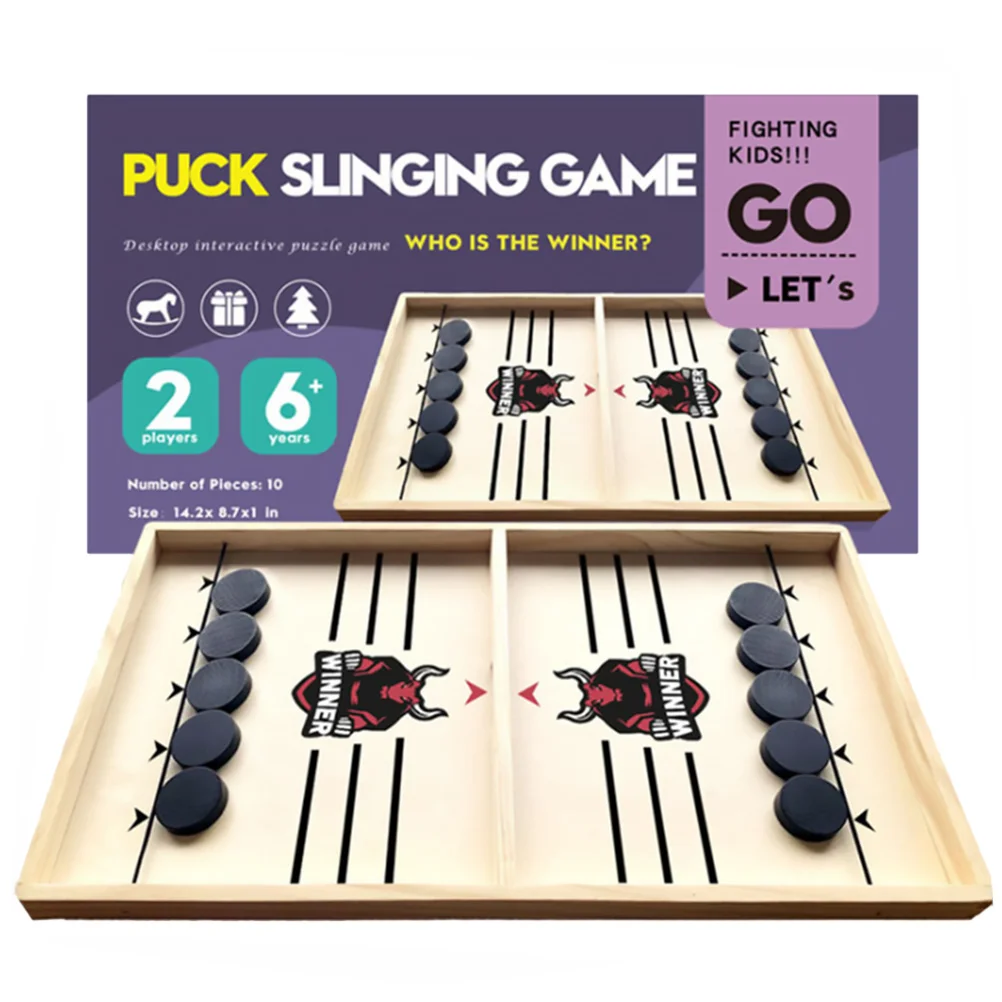 

Practical Catapult Chess Replacement Fast Sling Puck Game (Wooden Lubricious)