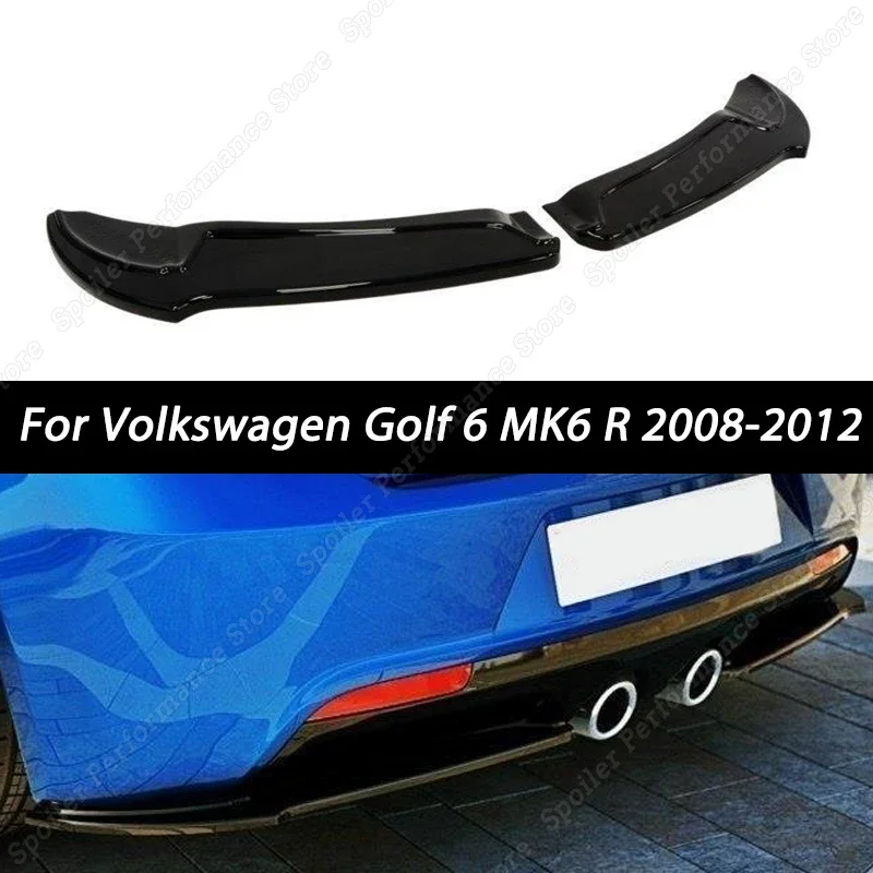 

Gloss Black Maxton Style Car Rear Bumper Side Splitter Spoiler Diffuser Trim for Volkswagen Golf 6 MK6 R 2008-2012 Tuning