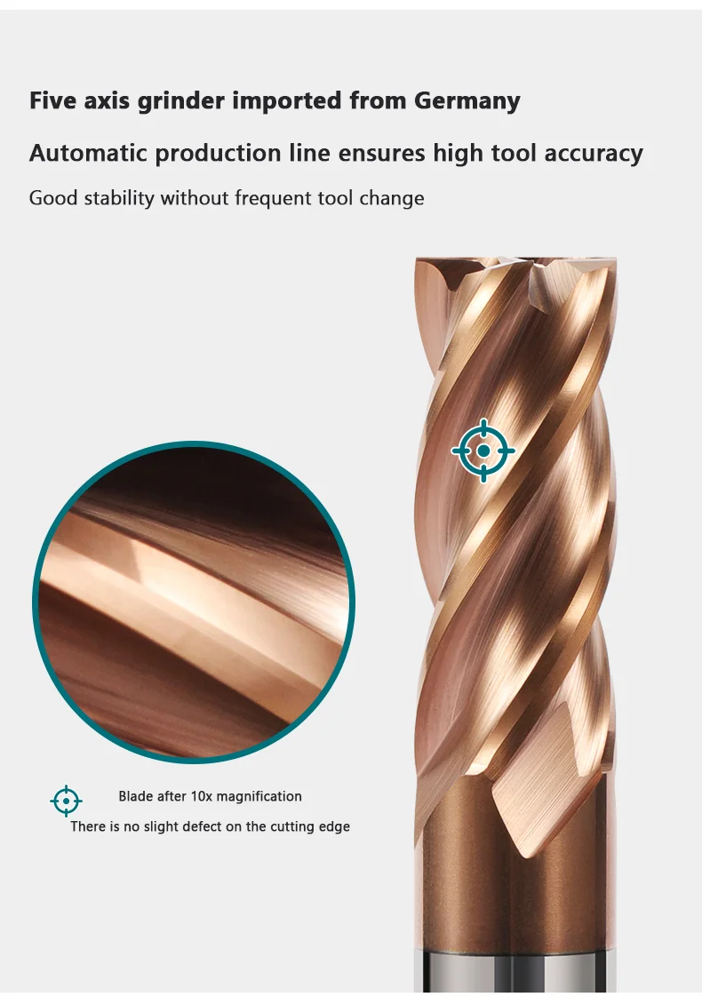 Carbide End Mill HRC55 4Flutes Metal Steel Tungsten Milling Cutter Alloy Coating 1-20MM