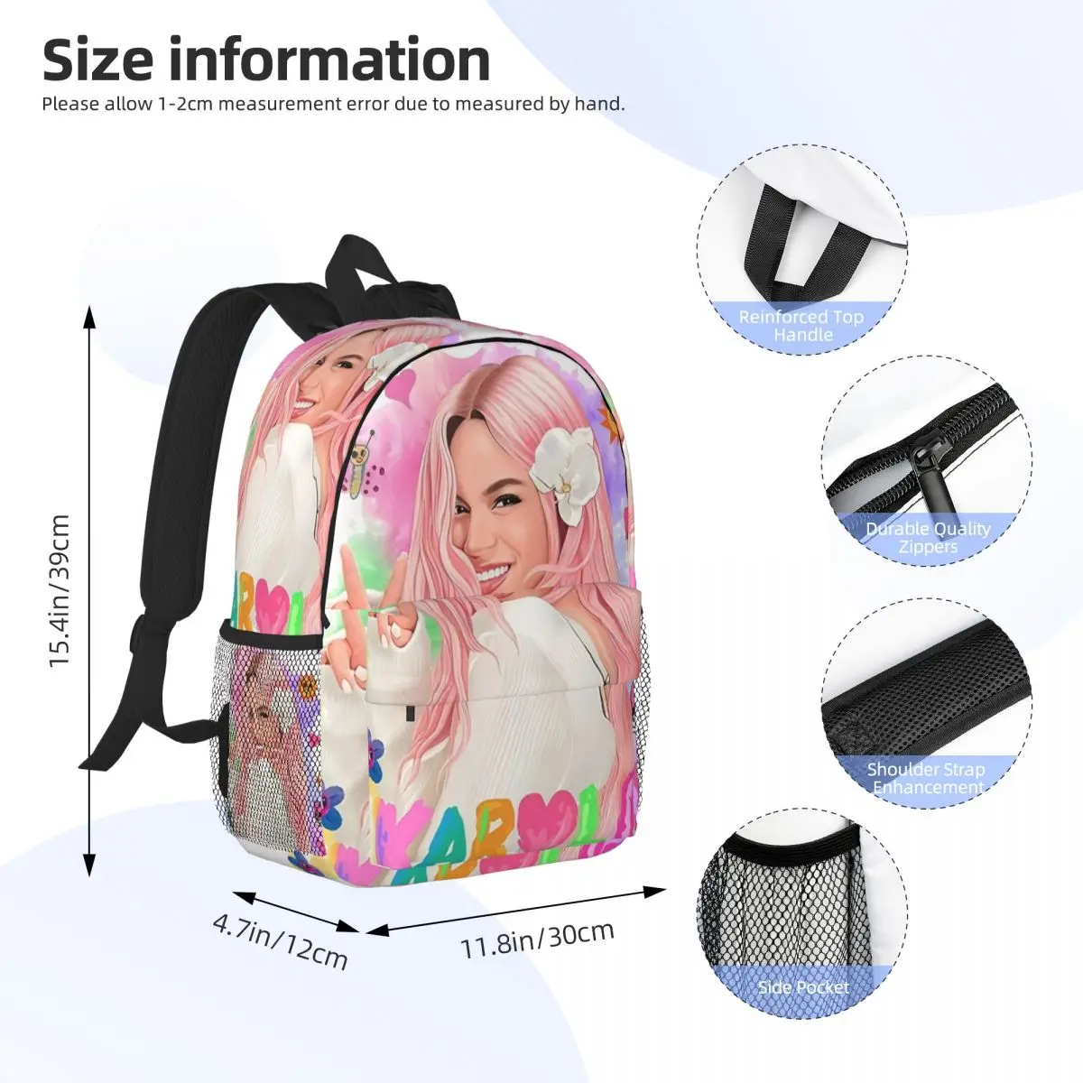Manana Sera Bonito Karol G For Girls Boys Large Capacity Student Backpack Lightweight waterproof Backpack 15inch 4