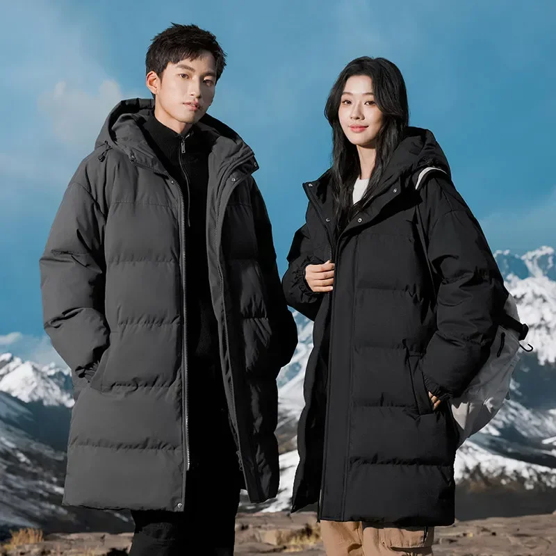 Winter Jacket Men's Normcore Long Windproof Warm Down Cotton Padded Jacket Women's Outdoor Snow Waterproof Hooded Parka