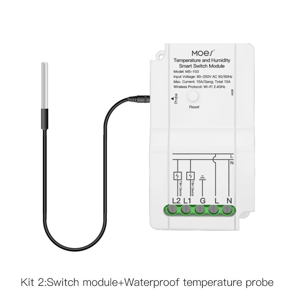 Sensore del modulo interruttore di umidà della temperatura intelligente WiFi Usca a doppio relè App Smart Life Controller wireless Funziona con Alexa Google 13 Sensore del modulo interruttore di umidà della temperatura intelligente WiFi Usca a doppio relè App Smart Life Controller wireless Funziona con Alexa Google 13