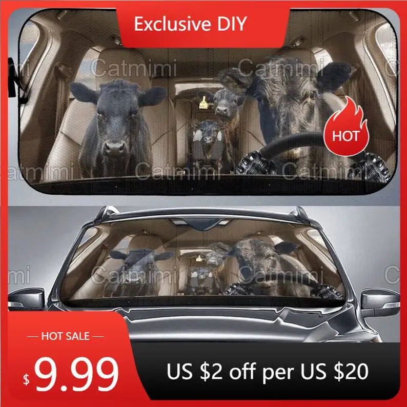

Angus Cattle Family Car Sun Shade, Cattle Sun Shade, Windshield Sun Shade, Angus Cattle Gift, Mother Gift, Gifts For Him PHT1421