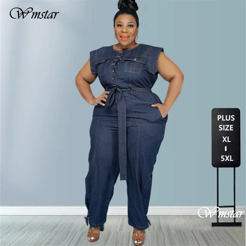Jumpsuit Plus Size Women Clothing Denim 