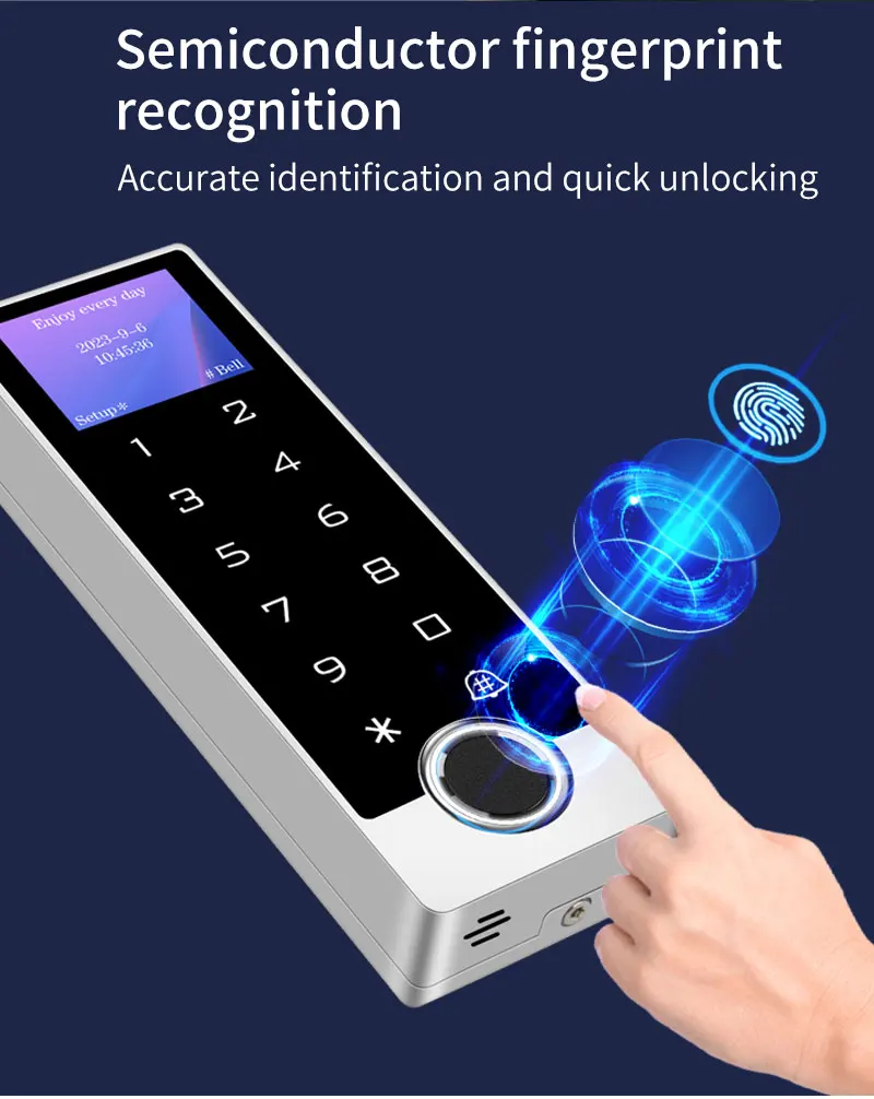 LCD Screen WIFI Tuya app Fingerprint Access Controller Keypad Waterproof RFID St