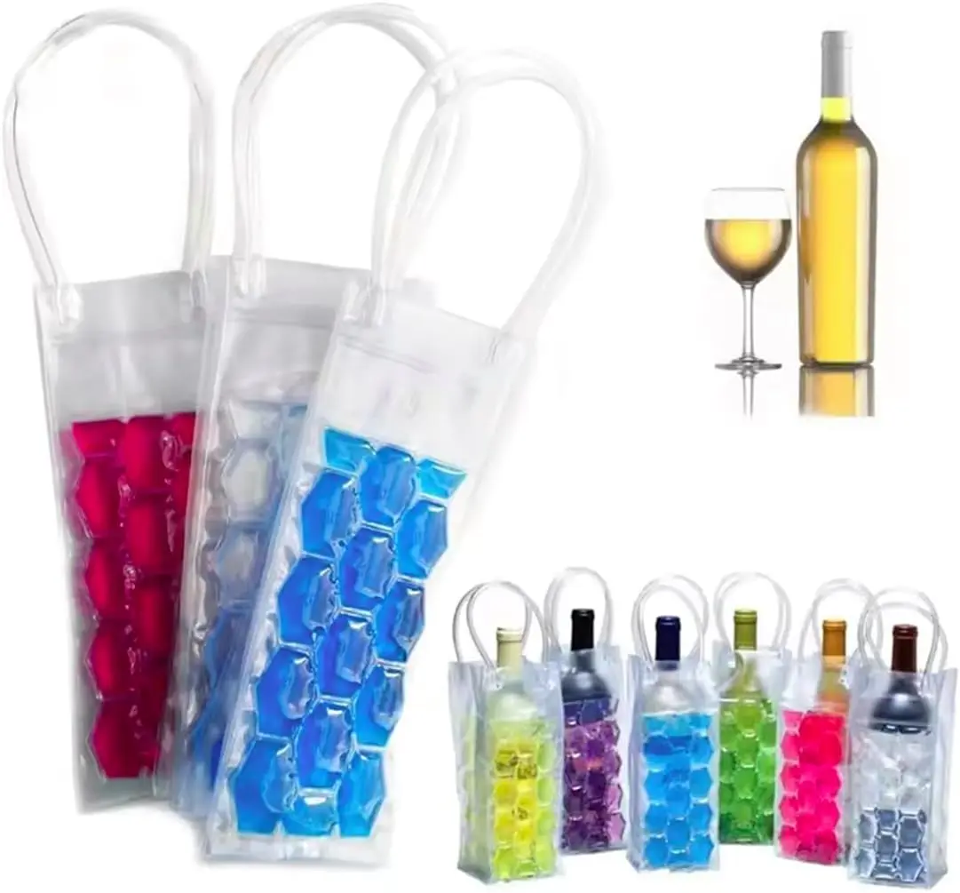 Ice Chiller Bag For Wine Bottle Cooler Party Red White Champagne Sparkling Gel Cooling Holder Freestanding