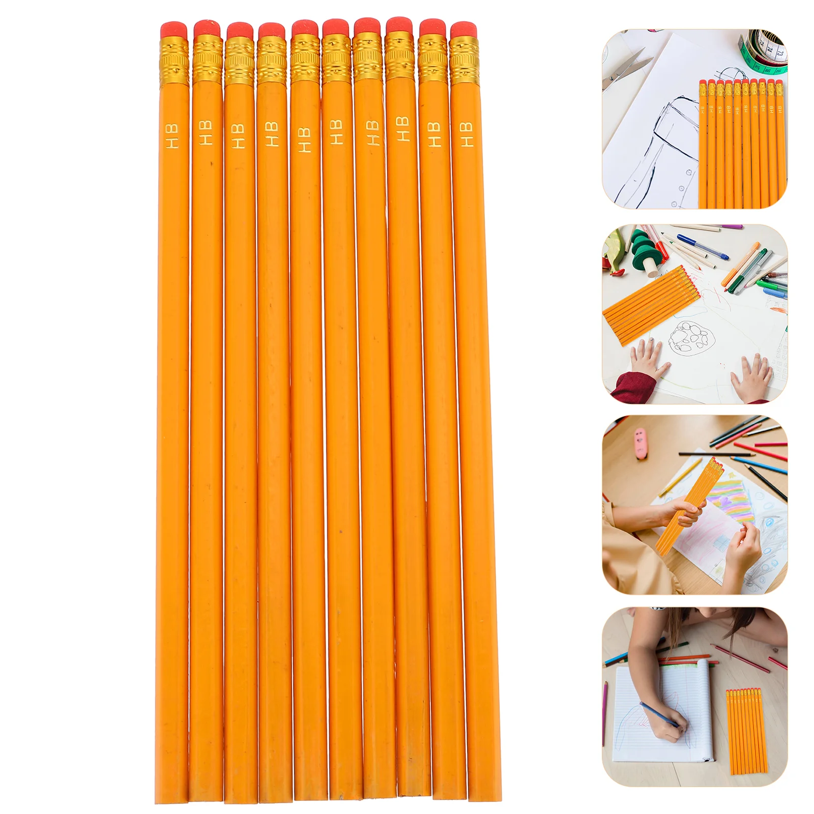 30 Pcs with Eraser Pencil Child Office Pencils With Erasers Suits Wood Portable Writing Pencils autumn winter warm baby hat knitted parent child beanie cap crochet wool girls boys mother hat with leather label infants bonnet