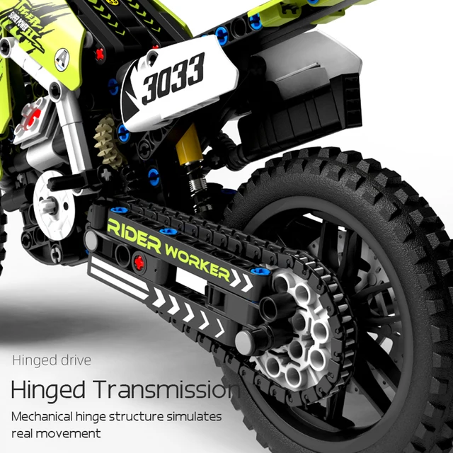 Technical Motorcycle Construction Kits, 1:10 Scale Model, Compatible with Lego Bricks, Building Blocks Toys for Boys & Adults 5
