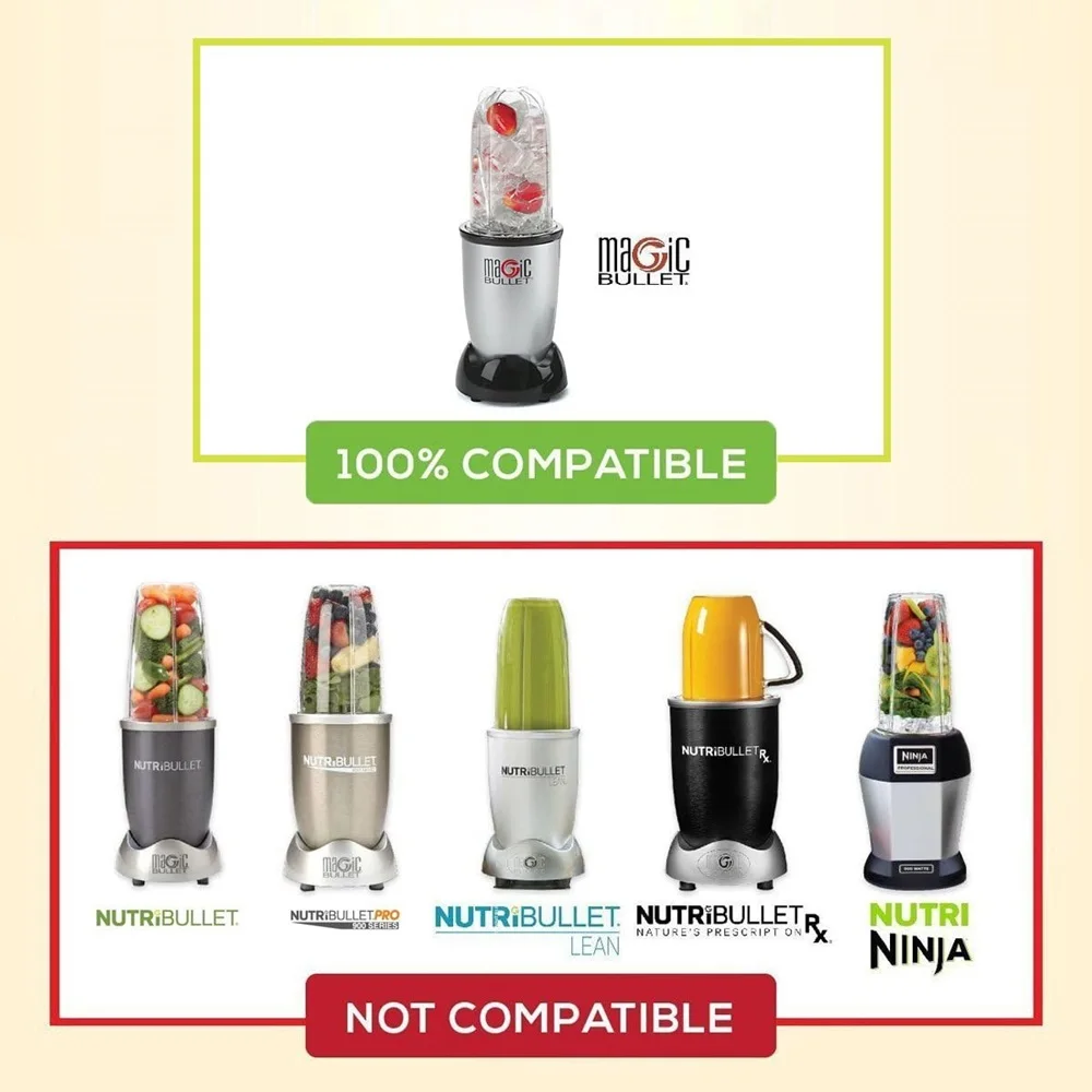 Cross Blades compatible with Magic Bullet 250W MB1001 Series With Gaskets Replacement Blender Part 2PCS