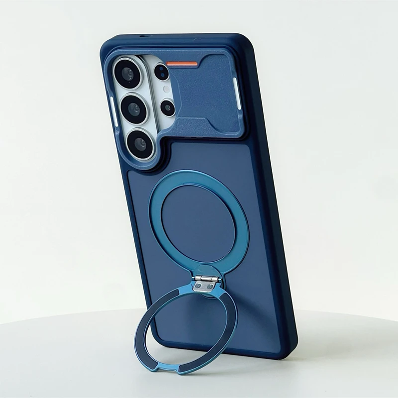 Rotatable Magnetic Bracket Phone Case with Wireless Charging Stand and Shockproof Protection
