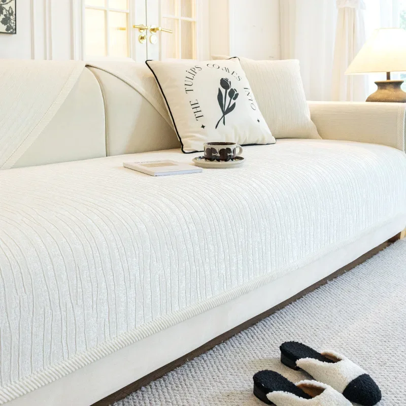All Seasons Universal 2024 New Entry Luxury Non-Slip High-Level Leather Sofa Cover Cover Cloth Sofa Cushion 5