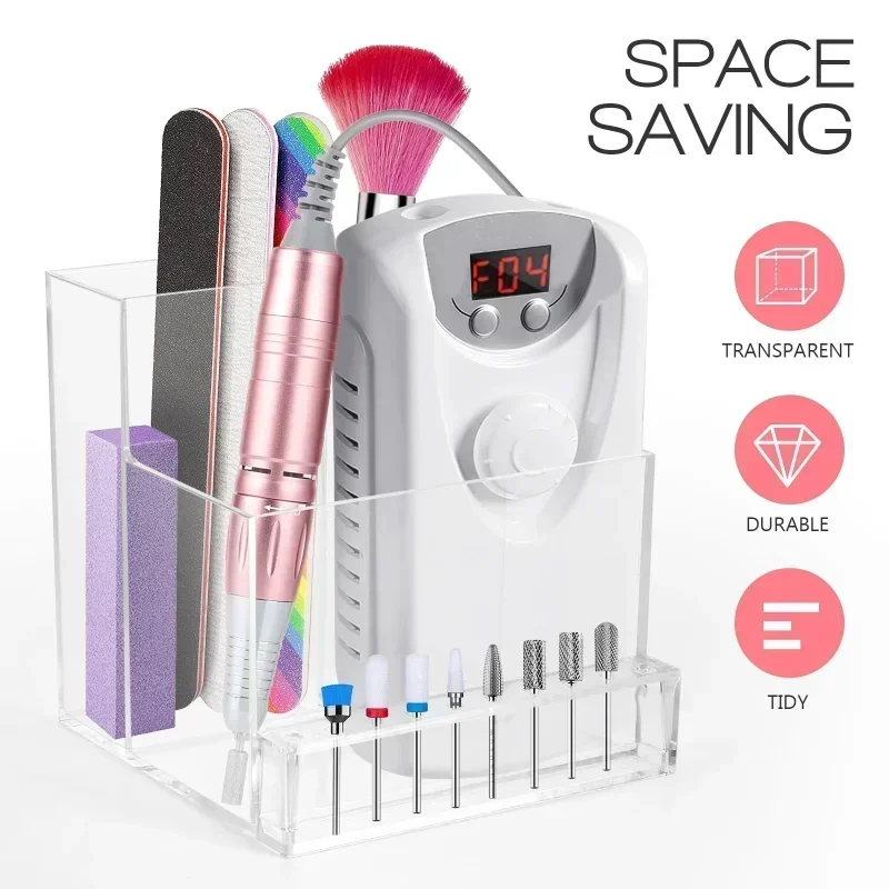 Nail Drill Bits Storage Box Manicure Tools Professional Holder Nail Drill Bit Organizer Bits Stand Display Polish Grinder Box nail drill bits manicure set