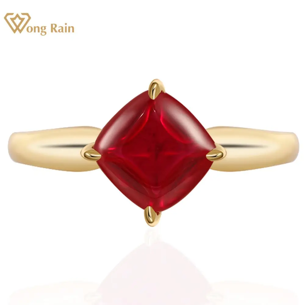 14kt gold and diamond Petite Triangle Double Band Ruby ring | Luna Skye