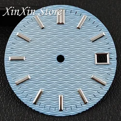 Sky Blue Wave Textured Watch Dial with Hands, 28.5mm (Sky Blue Dial)