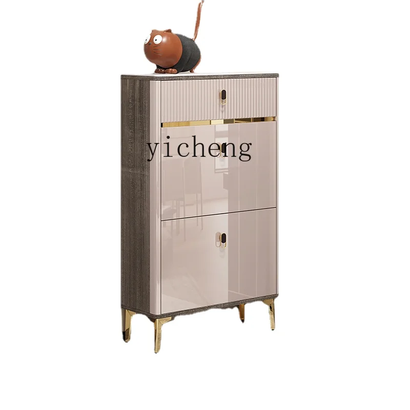 

ZK Stone Plate Ultra-Thin Tilting Shoe Cabinet 17cm Home Doorway Light Luxury