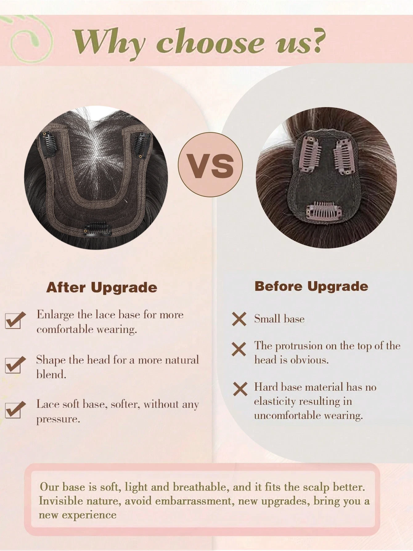 Natural Black Brown Synthetic Hair Toppers for Women Long Straight Hairpieces