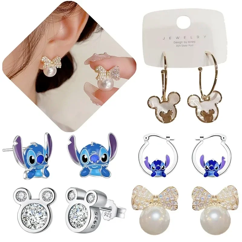 

Disney Cartoon Earrings for Women Mickey Mouse Lilo & Stitch Anime Modeling Stud Earrings Fashion Jewelry Accessories Girls Gift
