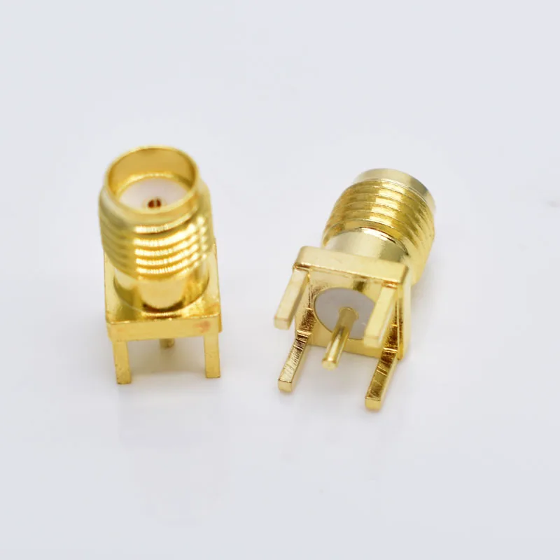 

100Pcs SMA-KE/SMA-KHD Female Jack Solder Nut Edge PCB Clip Straight Mount Gold Plated RF Connector Receptacle